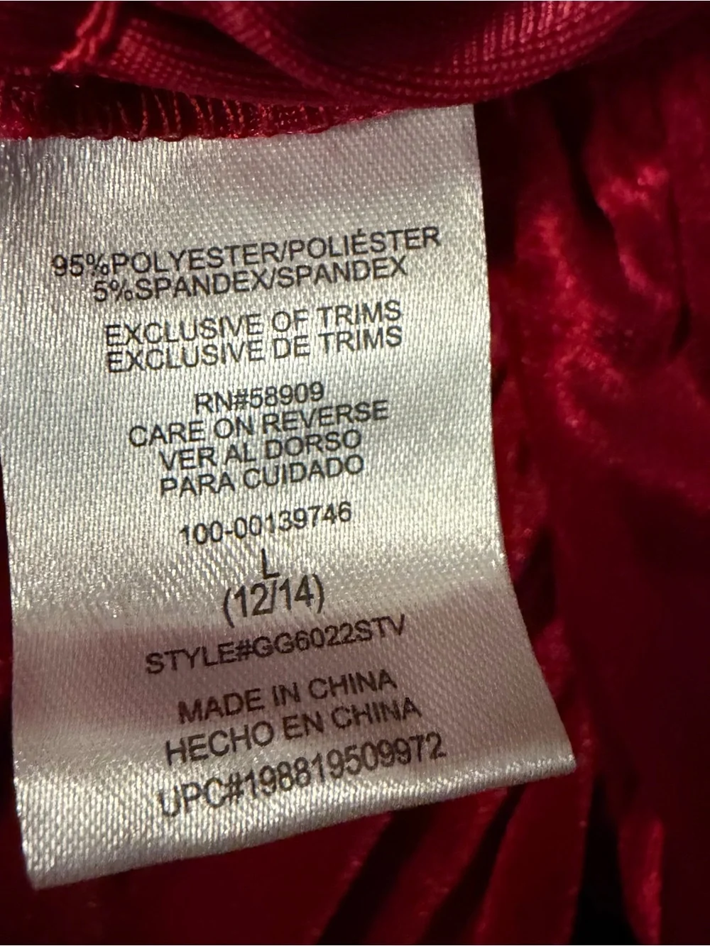 NEW GB Girls Smocked Red Velvet Waist Skirt Size L (12-14) Holiday Dressy Party